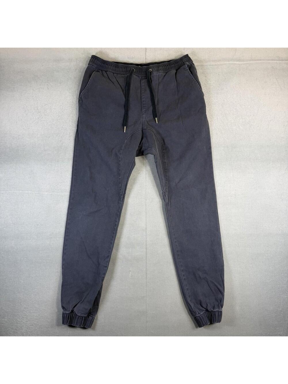 Zanerobe Sureshot Jogger Pants Mens 34 Gray Chino Tapered Drawstring
